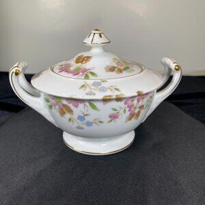 Cherry China, Sugar Bowl, Made in Japan, 1940's,Excellent Vintage Condition